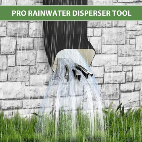 2PCS Gutter Downspout Diverter, Gutter Downspout Extensions for Rainwater Dispersal, Rain Gutter Disperser Black 2