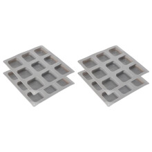4 Paquetes de Moldes de Jabón de Silicona 9 Cavidades Molde de Jabón Cuadrado DIy Molde de Silicona Hecho A Mano para Hacer Jabón