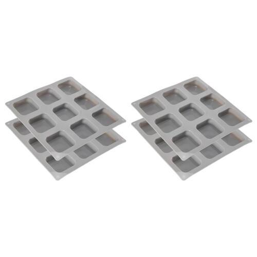 4 Pack Silicone Soap Molds 9 Cavities Square Soap Mold DIY Handmade Silicone Mold for Soap Making