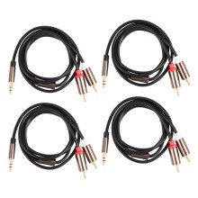 4X Jack 3.5mm to 2 RCA Audio Cable AUX Splitter 3.5mm Stereo Male to Male RCA Adapter 2 Speaker Cable 1M