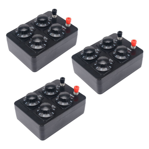 3X 0-9999 Ohm Einfacher Widerstand Box Precision Variable Dekade Widerstands Lehre Instrument 1