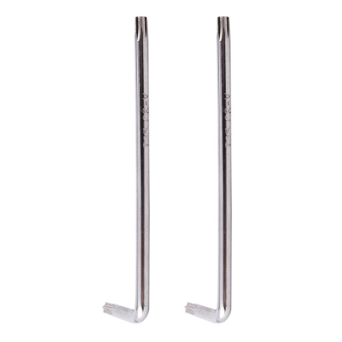 2X Long Arm Tamper Proof Torx Sternschlüssel Silber, T25 100mm