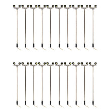 20Pcs 2LED Street Lamp 1:100 Ho Scale Street Light Scenery Lamppost for Sand Table Model 2