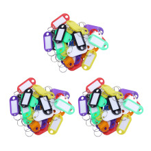 96X Multi-Colors Plastic Key Fob ID Tags Luggage ID Labels with Split Ring Keyring