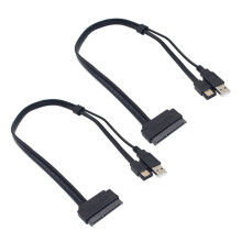 2X 2,5-Zoll-Festplattenlaufwerk  22Pin zu ESATA-Daten-USB-Kabeladapter für Optimierte SSDs, Unterstützt UASP  III / EC-SSHD