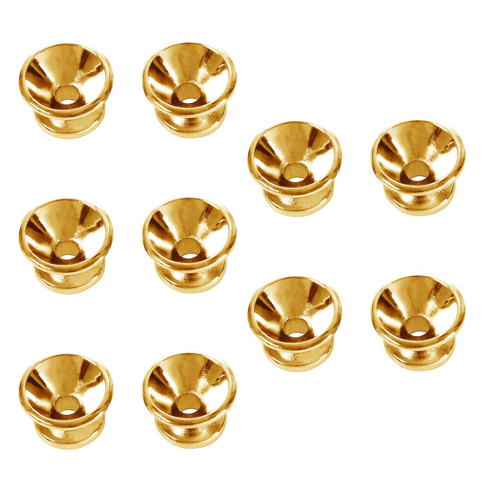 10 X Electric Acoustic Guitar Bass Strap Button Screw Lock Pins Pegs Pads Golden 6033650098992