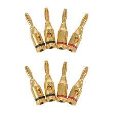 8Pcs 4 x 4mm Banana Plugs for Speaker Cable Connections / Gold Plated