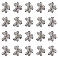 20Er-Pack 3-Wege-Koaxialkabel-Verteiler, Buchse Auf 3 Buchse für Video-VCR-Antenne, TV-Kabel, Satellit, Silber