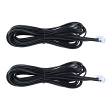 2X 6P6C RJ11 Telephone Extension Fax Modem Cable 5M Length Black