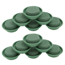 Blumen Arrangement Set - 12 Pack Runder Blumen Schaum in Einer Design Schale für Tisch Dekoration, Grün