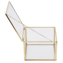 4X Square Opening Glass Geometry Garden Jewelry Boxs Mirror Jewelry Storage Box Eternal Flower Decoration Box Crafts