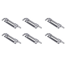 6X Hardware Veerbelaste Metalen Veiligheidscilindergrendel, 3,5 Inch Lang, Zilverkleurig