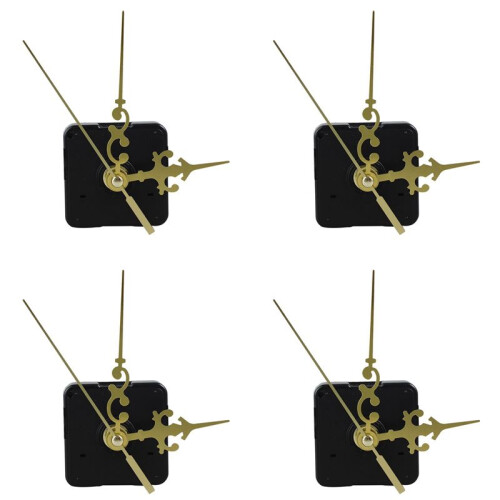 4X DIY Clock Plastic+Metal Texture  Wall Clock Retro Wall Clock Movement Accessories Gold