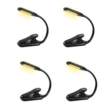 4X Book Light, Rechargeable Reading Light, 9 LED Book Light for Reading in Bed with 3 Brightness