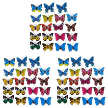 60pcs 7cm 3D Artificial Butterfly Pin Clip Double Wing for Home Christmas Wedding Decoration, Colors Randomly Send