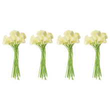 72x Artificial Calla Lily Flowers Single Long Stem Bouquet Real Home Decor Color:Creamy