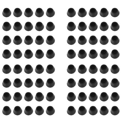 80PCS Noir Chaise Lit Table Meubles Caoutchouc Jambe Embouts 16mm Dia