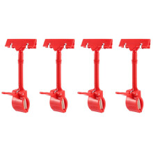4X Abrazadera Clip Sostenedor de Exposicion de Etiqueta de Precio Tarjeta de Signo de Venta Al por Menor de Mercancias Rojo