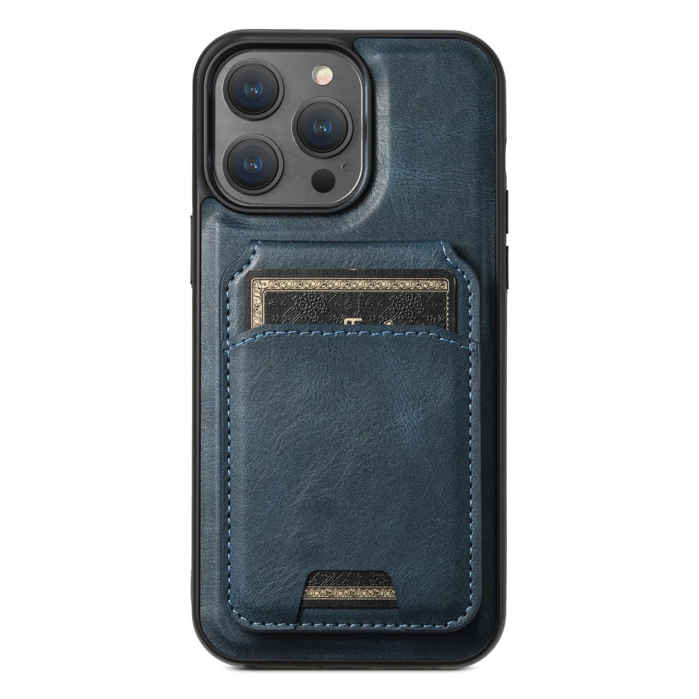 Wallet Case Leather Folio With Magnetic Detachable Design And Card Holder For Iphone 16 Pro Max Blue 9330225979432