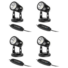 4X Spot Lights Indoor Lights Indoor with Timer, 3W Floor Spotlight Indoor Uplighting, 3000K/4000K/5000K Light US Plug