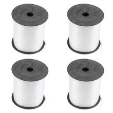 4 Roll Balloon Ribbon 225M 5Mm für Hochzeitsfeier (Weiß)