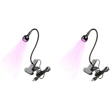 2X UV LED Nail Lamp -  LED Nail Lamp Gel X Lamp for Nails with Securing Clip Rotatable LED Light, Black