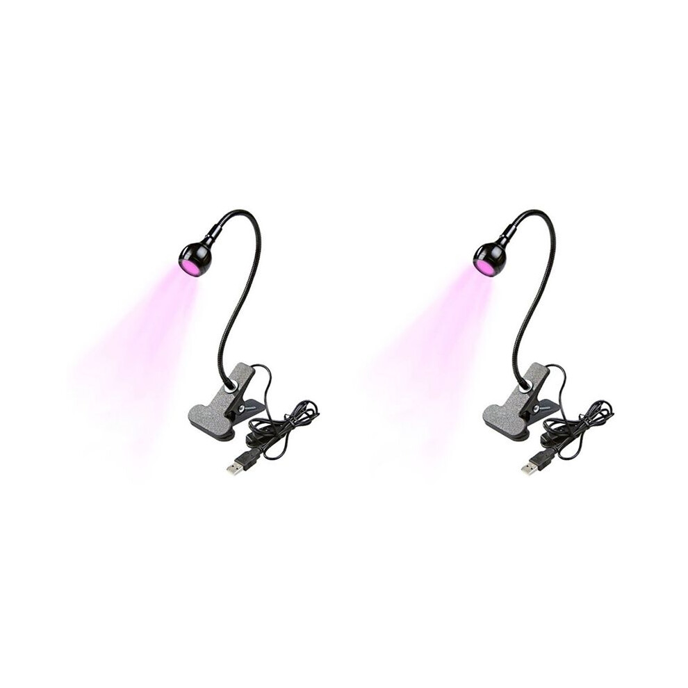 2X UV LED Nail Lamp -  LED Nail Lamp Gel X Lamp for Nails with Securing Clip Rotatable LED Light, Black