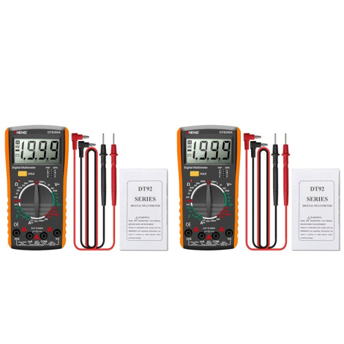 2X ANENG DT9205A Digital Multimeter AC/ Transistor Tester Electrical NCV Test Meter Analog Auto Range Yellow