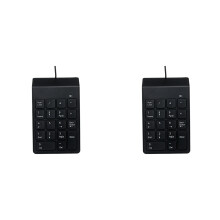 2X Tastierino Numerico Cablato Tastierino Numerico 18 Tasti Cavo USB per Lavoro Portatile da Casa