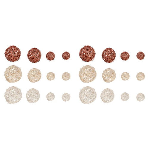 24Pcs Rattan Balls Decorative  Orbs Vase Fillers Table Decor, for Ceiling Orb Grapevine  Decorations