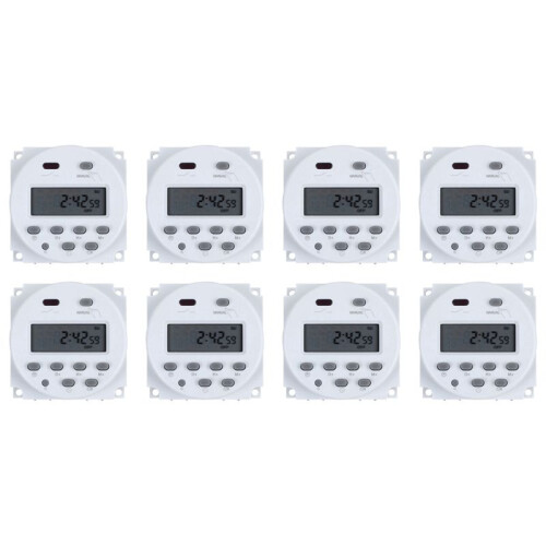 8X  12V Digital LCD Power Programmable Timer   Relay 16A Amps