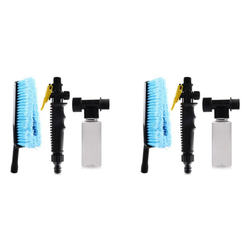 2X Car Wash Brush Water Spray Cleaning Tool Soft Bristle Long-Handled Duster
