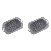 2X Brotkastenform Aus Silikon, Nordisches Design, Klassische Geriffelte Toastform, Metallverstärkter Rahmen, Sichere Backform,B