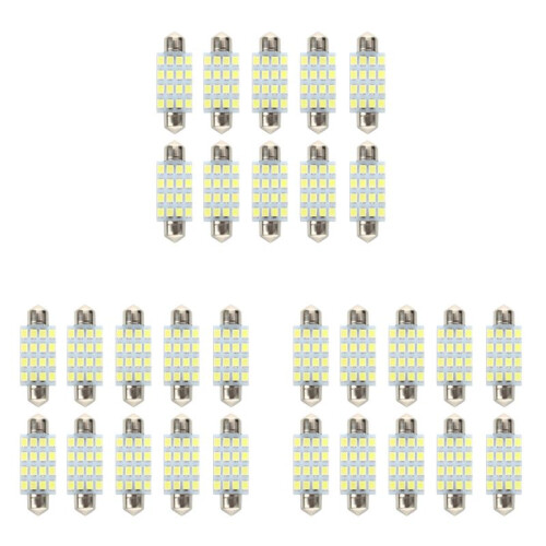 30 AUTO AMPOULE SILURO 16 LED SMD 3528 BLANC 42mm