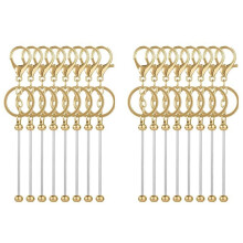 16Pcs Beadable Keychain Bars Beadable Blanks DIY Bead Bar Keychain Kit DIY Keychain Accessories for Women Men DIY B