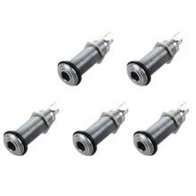 5X 1/4 Inch Chrome Cylinder Flush Mount Jack for Electric Guitar Bass