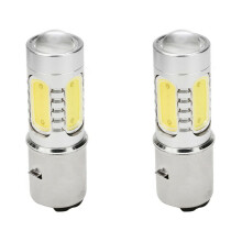 2X Motorcycle Headlight 12V H6 BA20D 4 COB LED White Bulb Light Suitable for Moped ATV Headlight