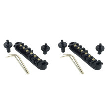 2X Roller Saddle Tune-O-Matic Guitar Bridge for Electric Guitar Replacement (Black)