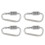 4X with Combination Padlock 3 Digits Numbers Padlock Carabiners Silver 1