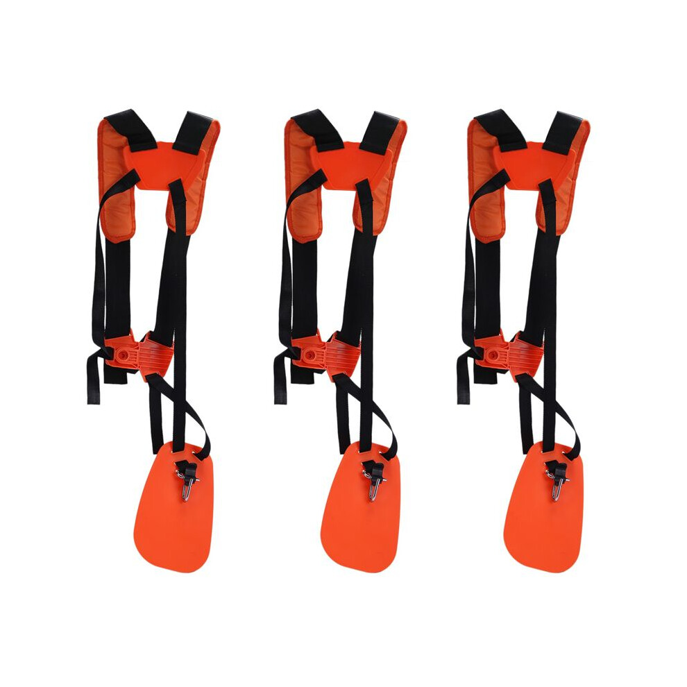 3X Double Shoulder Strap Grass Trimmer Brush Cutter Harness Belt Garden Power Pruner Yellow 4713687151144