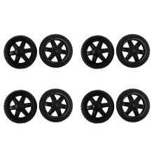 Gummi-Hot-Wheel-Reisegepäckwagen – Schwarz (8 Stück)