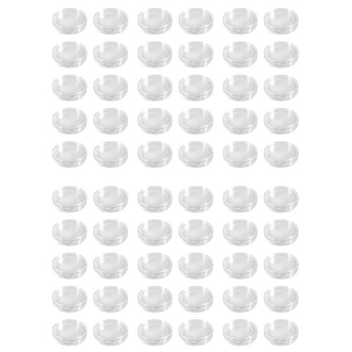 60 Pcs Small Round Transparent Plastic Coin Capsules Box 26mm