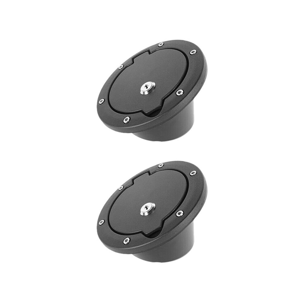 2X For Jk 07-18 Car Gas Gasoline Tank Cap Cover With Lock Aluminum Locking Fuel Gas Gasoline Tank Cap 6032993267119