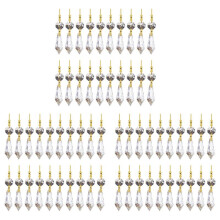 60PCS DIY Transparent Teardrop Chandelier Pendant Parts Beads, Chandelier Hanging Decoration