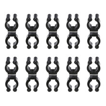 100 Pcs Fishing Pole Rod Holder Clips Black 16mm Inside Dia Fishing Rod Storage Clips