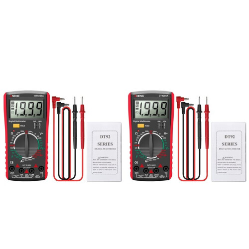 2X ANENG DT9205A Digital Multimeter AC/ Transistor Tester Electrical NCV Test Meter Profesional Analog Auto Range Red
