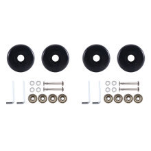 2Set 55 mm x 18 mm Bagage Resväska Ersättningshjul, PU-Svängbara Länkhjul Kolstållager Reparationssatser Svart