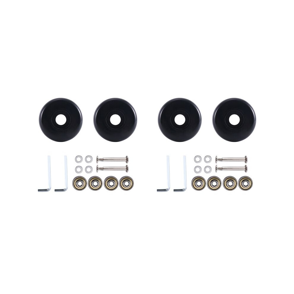2Set 55Mm X 18Mm Luggage Suitcase Replacement Wheels, Pu Swivel Caster Wheels Carbon Steel Bearings Repair Kits Black 4711044819874