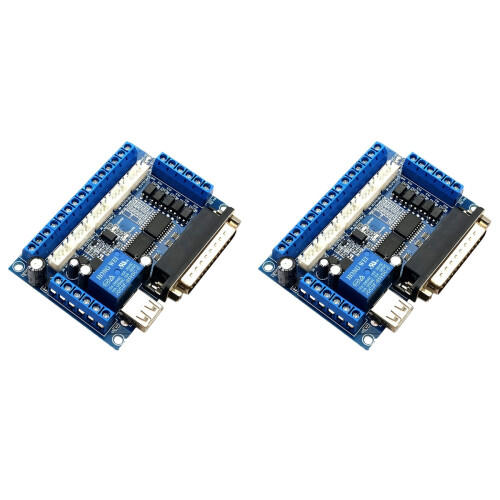 2X Driver Board MACH3 Engraving Machine 5 Axis CNC Breakout Board with Optical Coupler