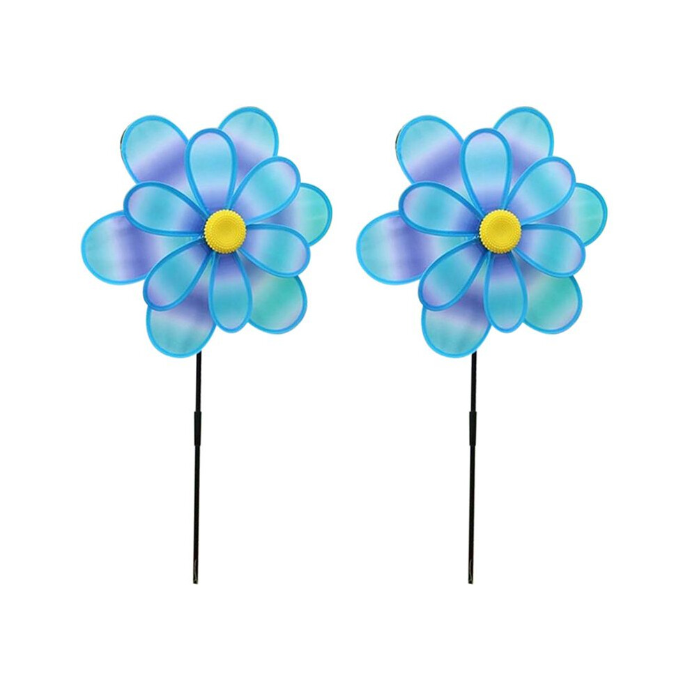 Semoic 2X Wind Spinners Kids,Pinwheels Eye Catching Colorful Double Layer Windmill Pinwheels With Stakes D